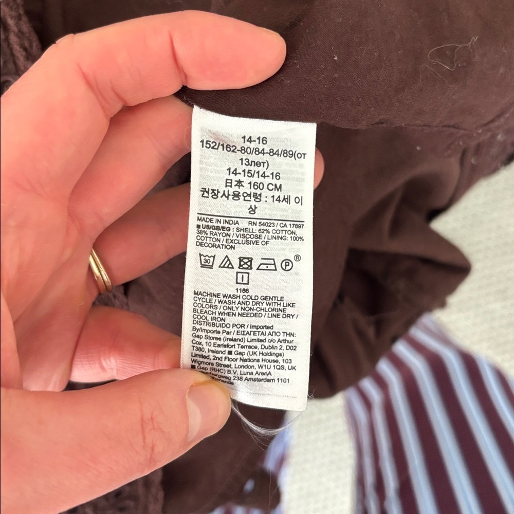 🤎 GAP Teen Babydoll Dress | Chocolate Brown | Size 14–16 - Picture 8 of 9